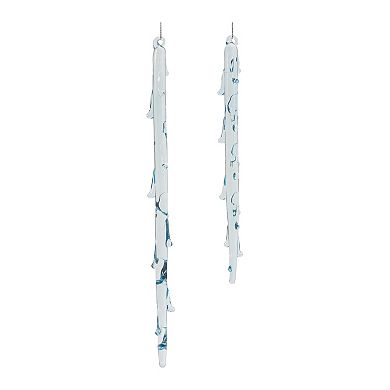 Melted Glass Icicle Drop Ornament (Set Of 6)