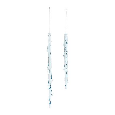 Melted Glass Icicle Drop Ornament (Set Of 6)