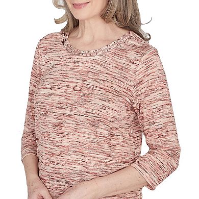 Petite Alfred Dunner Space Dye Beaded Top