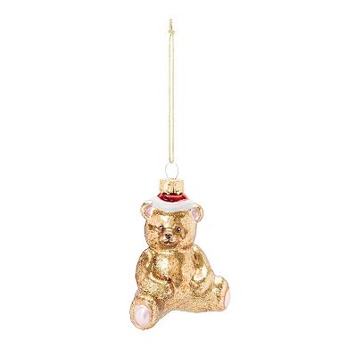 Glass Teddy Bear Ornament (set Of 12)