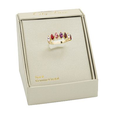 City Luxe Gold Tone Marquise Pink Tonal Crystal Ring
