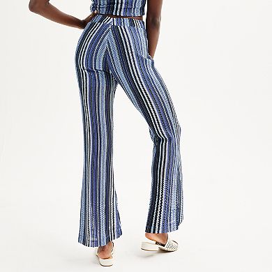 Juniors' Live To Be Spoiled Striped Wide-Leg Pants