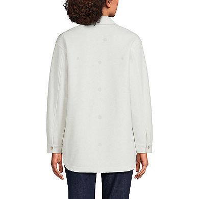 Women's Lands' End Fleece Luxe Button-Up Shacket