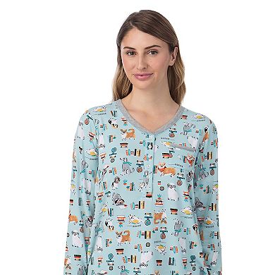 Women's Cuddl Duds® Cozy Long Sleeve Henley Pajama Top & Pajama Bottoms Set