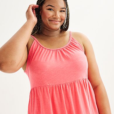 Juniors' Plus Size SO® Braided Strap Tiered Dress