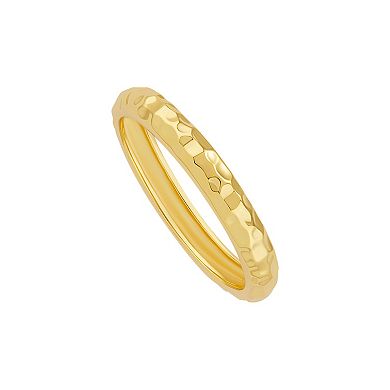 PRIMROSE 18k Gold Vermeil Hammered Band Ring