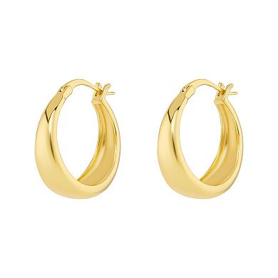 PRIMROSE 18k Gold Vermeil Polished Graduated Hoop Earrings