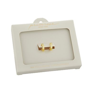 PRIMROSE 18k Gold Vermeil Cubic Zirconia Stars Hoop Earrings