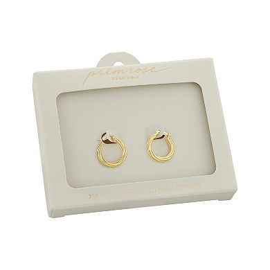 PRIMROSE 18k Gold Vermeil Polished Twisted Hoop Earrings