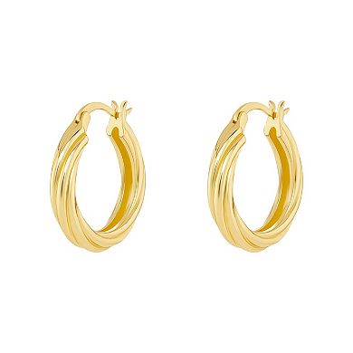 PRIMROSE 18k Gold Vermeil Polished Twisted Hoop Earrings