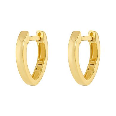 PRIMROSE 18k Gold Vermeil Polished Pointy Oval Hoop Earrings