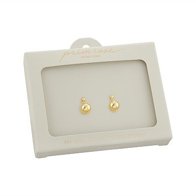 PRIMROSE 18k Gold Vermeil Polished Double Bead Drop Earrings