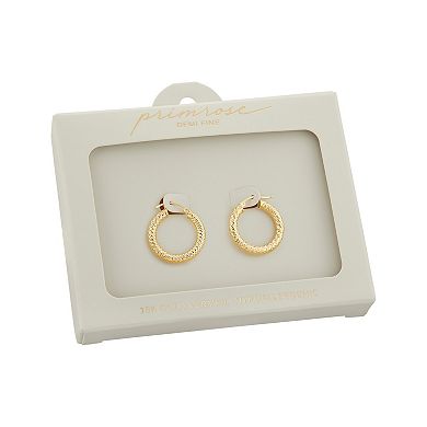 PRIMROSE 18k Gold Vermeil Textured Mesh Hoop Earrings