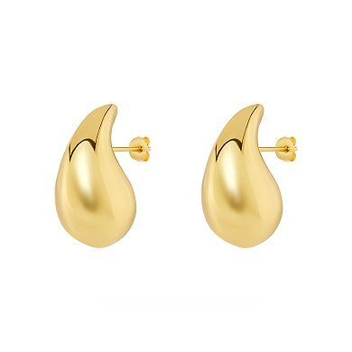 PRIMROSE 18k Gold Vermeil Polished Teardrop Chunky Stud Earrings