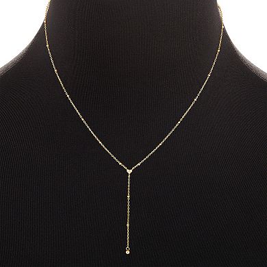 PRIMROSE 18k Gold Vermeil Pave Cubic Zirconia Heart Y Necklace