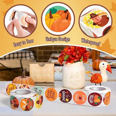 Thanksgiving Sticker Roll Collection 1000 Pcs