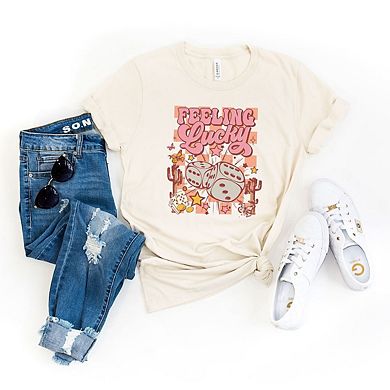 Feeling Lucky Checkered Short Sleeve Graphic Tee