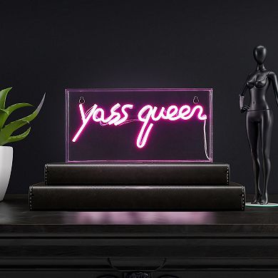 Yass Queen Contemporary Glam Acrylic Box Usb Operated Led Neon Light