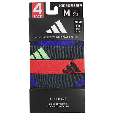 Boys 4-20 Adidas Youth Microfiber 4-Pack Long Boxer Brief