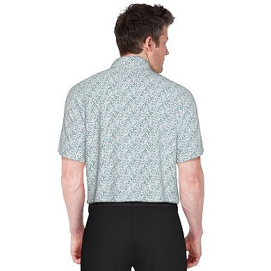 Men's Grand Slam Mini Geo Print Short Sleeve Golf Polo Shirt