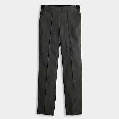 Women's Simply Vera Vera Wang Charcoal Texture Modern Pintuck Slim Straight Pants