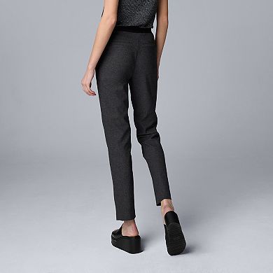 Women's Simply Vera Vera Wang Charcoal Texture Modern Pintuck Slim Straight Pants