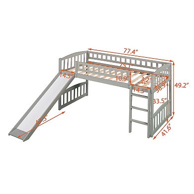 Merax Twin Size Loft Bed With Slide And Ladder