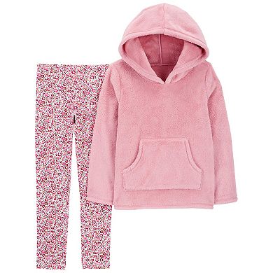 Girls 4-8 Carter's Fuzzy Pullover Hoodie & Ditsy Floral Leggings Set