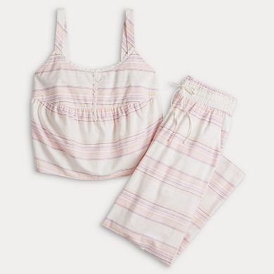 Women's Sonoma Goods For Life® Poplin Pajama Tank Top & Pajama Pants Set
