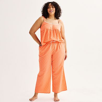 Plus Size Sonoma Goods For Life® Poplin Pajama Top & Pajama Pants Set