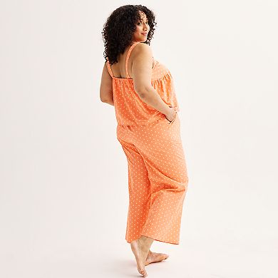 Plus Size Sonoma Goods For Life® Poplin Pajama Top & Pajama Pants Set