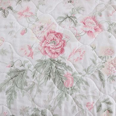 Laura Ashley Breezy Floral Pink Quilt Set