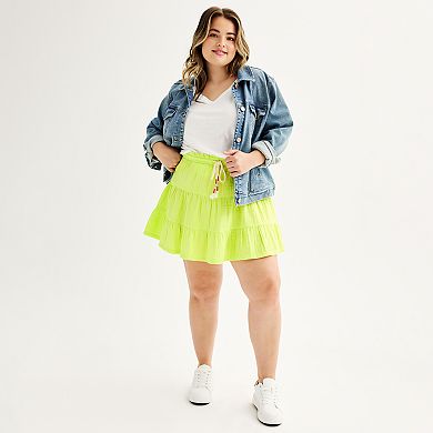 Juniors' Plus Size SO® Tiered Mini Skirt