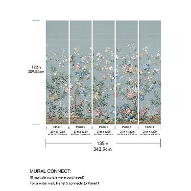 Brewster Home Fashions Winter Chinoiserie Mural Wallpaper Decals