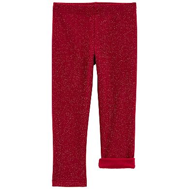 Toddler Girl Carter's Glitter Cozy Fleece Leggings