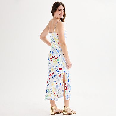 Juniors' SO® Ocean Print Maxi Slip Dress