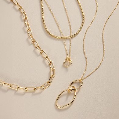 Nine West Gold Tone Link Collar Necklace