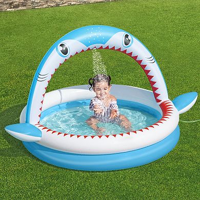 H2OGO! Sharktastic Kids Inflatable Sprinkler Play Pool