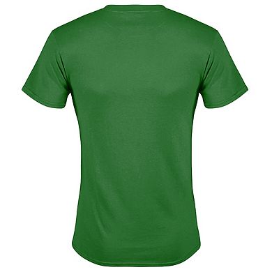 Superman Green & White Shield Adult Heather T-shirt