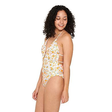 Juniors' Ninety-Nine?? Shirred Halter One-Piece Swim Suit