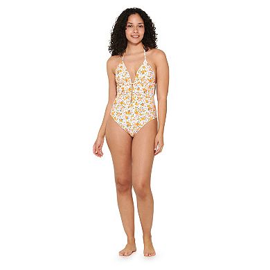 Juniors' Ninety-Nine?? Shirred Halter One-Piece Swim Suit