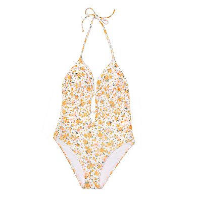 Juniors' Ninety-Nine?? Shirred Halter One-Piece Swim Suit