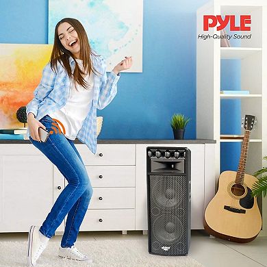Pyle 1600w Heavy Duty Outdoor 7 Way Pa Loud-speaker Cabinet W/ Dual 12" Woofers