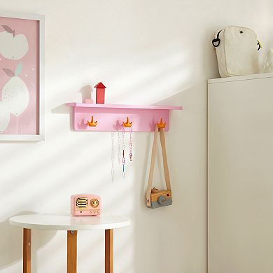 Idea Nuova 3-Hook Hanging Wall Shelf