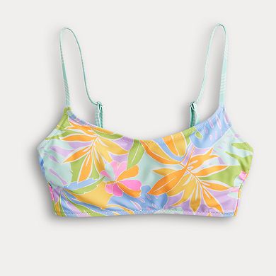 Juniors' Ninety-Nine° Reversible Crop Tankini Swim Top