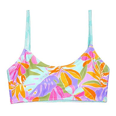 Juniors' Ninety-Nine?? Reversible Crop Tankini Swim Top