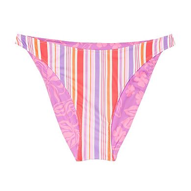 Juniors' Ninety-Nine?? Reversible High Leg V-Waist Cheeky Swim Bottoms