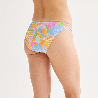 Juniors' Ninety-Nine° Reversible High Leg V-Waist Cheeky Swim Bottoms