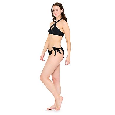 Juniors' Ninety-Nine° Crossover Halter Swim Top