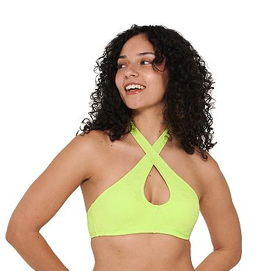 Juniors' Ninety-Nine° Crossover Halter Swim Top